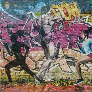 "Street Art Motivation" mix akryl + olej na płótnie 100x100cm, 2017