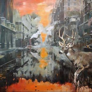 "Dwieście lat póżniej olej na płótnie 100x150cm, 2018