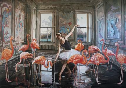 709-Ballet-lesson-VII-mixed-media-oil-on-canvas-90x130cm-2023