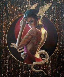657 Dragon Girl oil on canvas 120x100cm